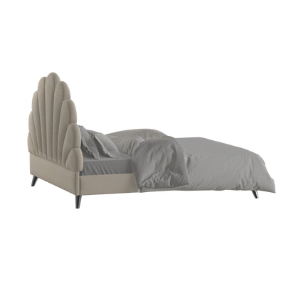 Evelina Curved Headboard Bed in Soft Upholstery