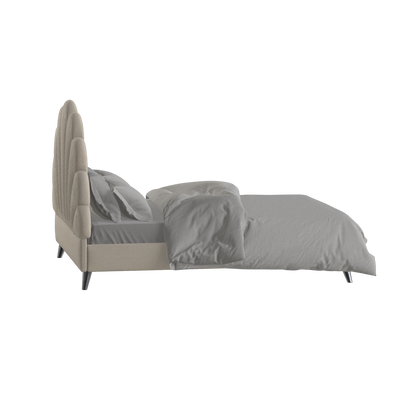 Evelina Curved Headboard Bed in Soft Upholstery