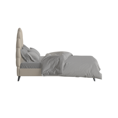 Evelina Curved Headboard Bed in Soft Upholstery