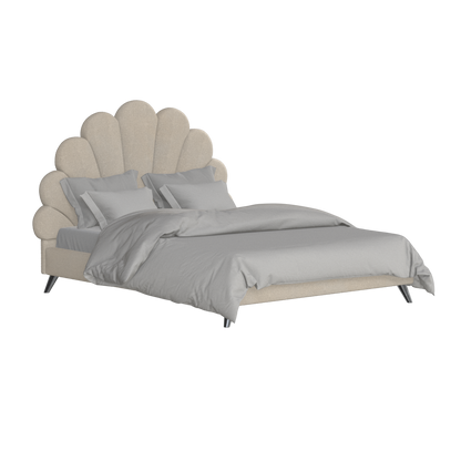 Evelina Curved Headboard Bed in Soft Upholstery