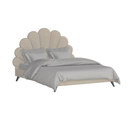 Evelina Curved Headboard Bed in Soft Upholstery