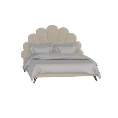 Evelina Curved Headboard Bed in Soft Upholstery