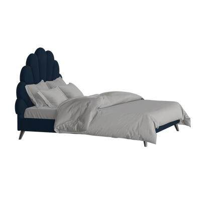 Evelina Curved Headboard Bed in Soft Upholstery