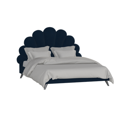 Evelina Curved Headboard Bed in Soft Upholstery