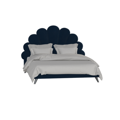 Evelina Curved Headboard Bed in Soft Upholstery