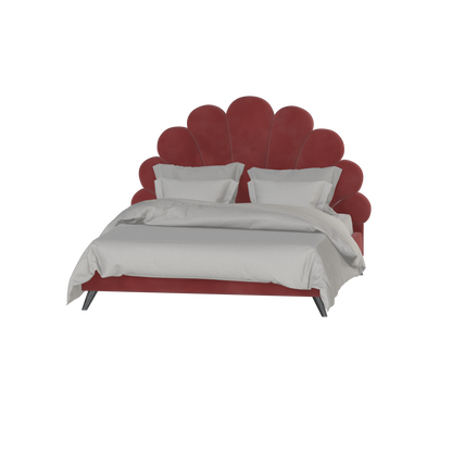 Evelina Curved Headboard Bed in Soft Upholstery