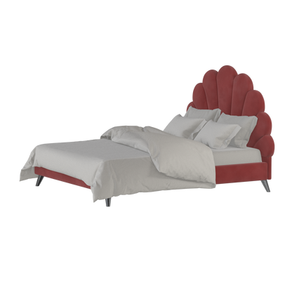 Evelina Curved Headboard Bed in Soft Upholstery