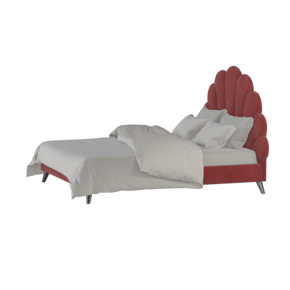 Evelina Curved Headboard Bed in Soft Upholstery