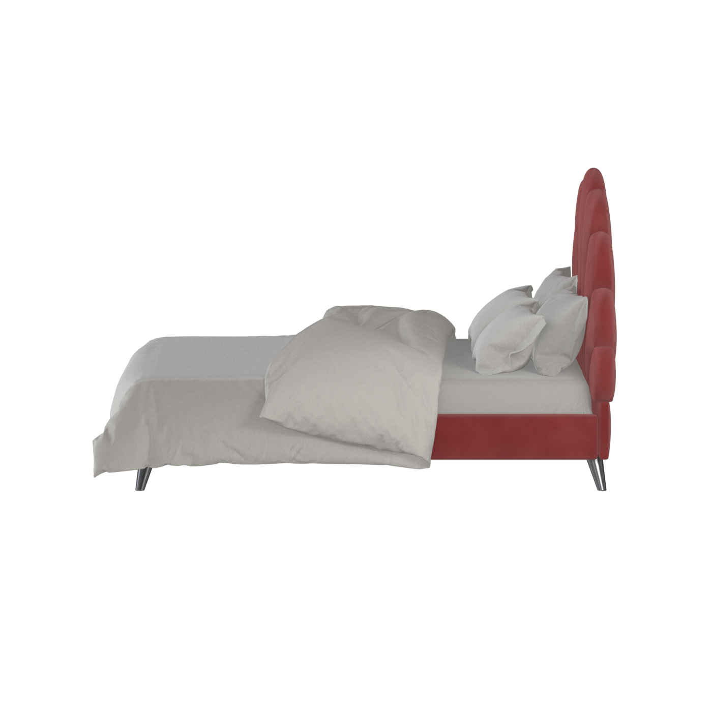 Evelina Curved Headboard Bed in Soft Upholstery