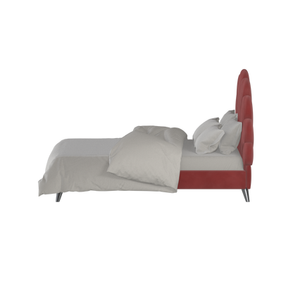 Evelina Curved Headboard Bed in Soft Upholstery