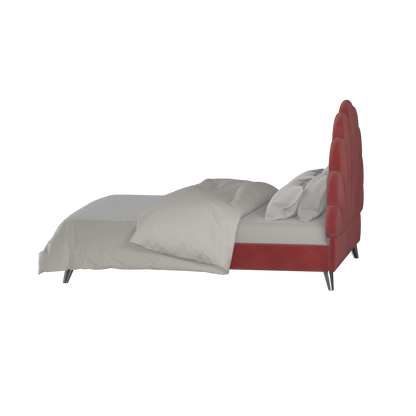 Evelina Curved Headboard Bed in Soft Upholstery