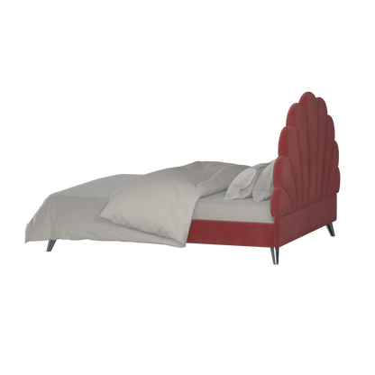 Evelina Curved Headboard Bed in Soft Upholstery