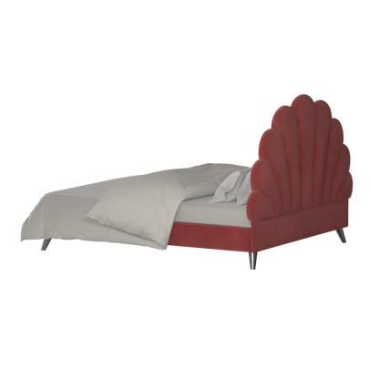 Evelina Curved Headboard Bed in Soft Upholstery