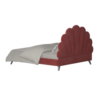 Evelina Curved Headboard Bed in Soft Upholstery