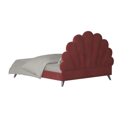 Evelina Curved Headboard Bed in Soft Upholstery