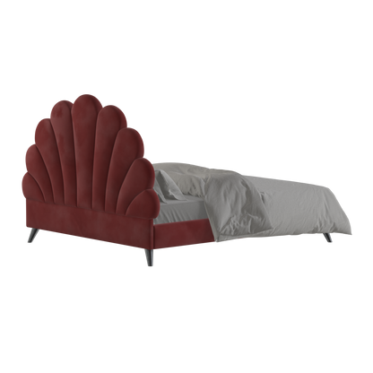 Evelina Curved Headboard Bed in Soft Upholstery