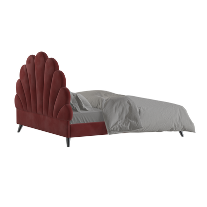 Evelina Curved Headboard Bed in Soft Upholstery