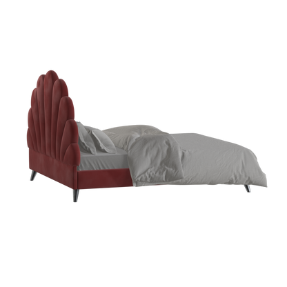 Evelina Curved Headboard Bed in Soft Upholstery