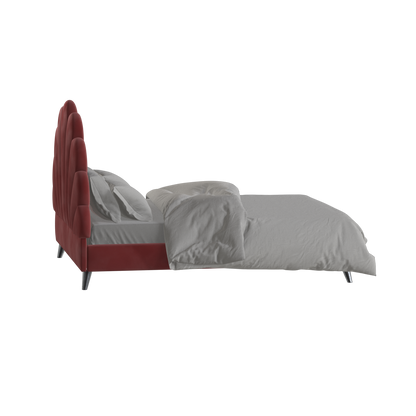 Evelina Curved Headboard Bed in Soft Upholstery