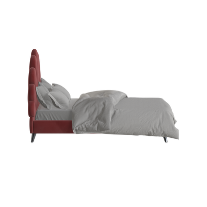 Evelina Curved Headboard Bed in Soft Upholstery
