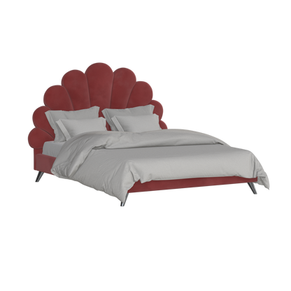 Evelina Curved Headboard Bed in Soft Upholstery