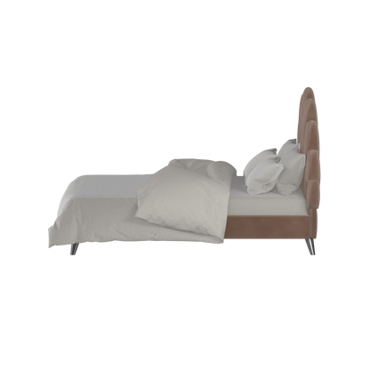 Evelina Curved Headboard Bed in Soft Upholstery