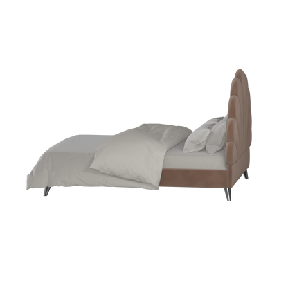 Evelina Curved Headboard Bed in Soft Upholstery