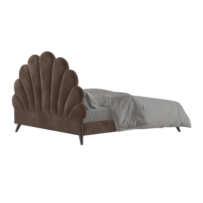 Evelina Curved Headboard Bed in Soft Upholstery