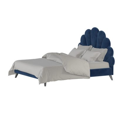 Evelina Curved Headboard Bed in Soft Upholstery