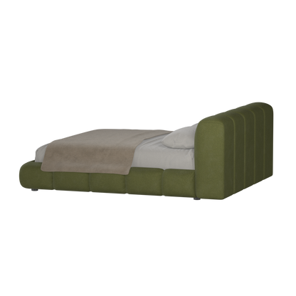 Fluffy Upholstered Bed Frame in Textured Bouclé