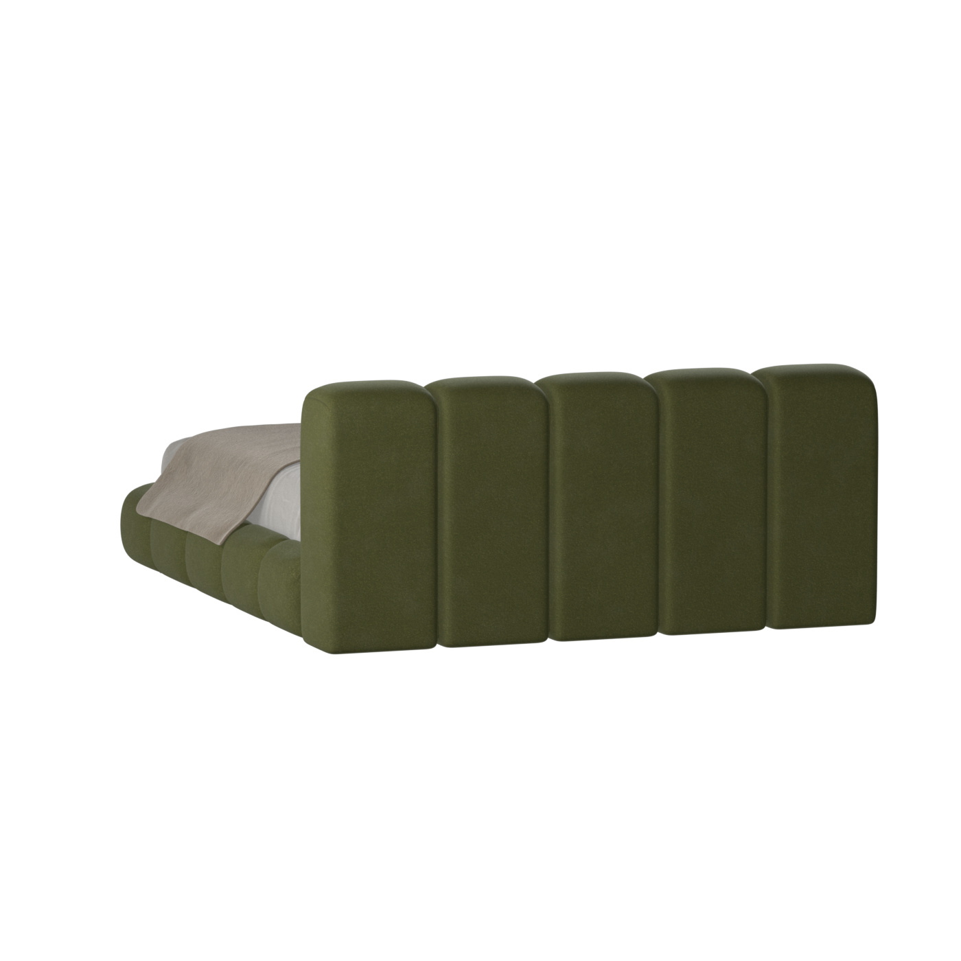 Fluffy Upholstered Bed Frame in Textured Bouclé