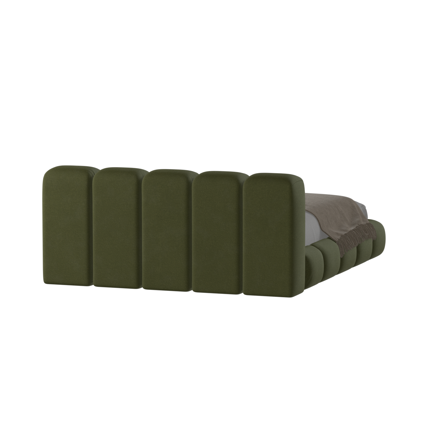 Fluffy Upholstered Bed Frame in Textured Bouclé