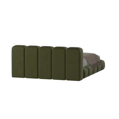 Fluffy Upholstered Bed Frame in Textured Bouclé