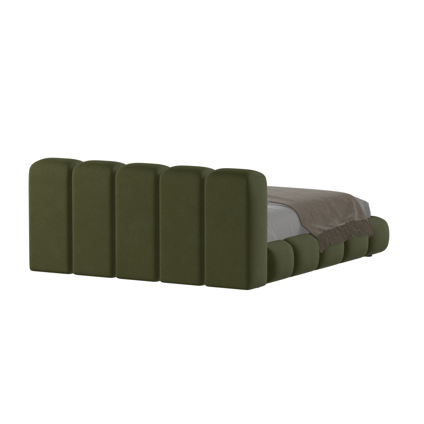 Fluffy Upholstered Bed Frame in Textured Bouclé