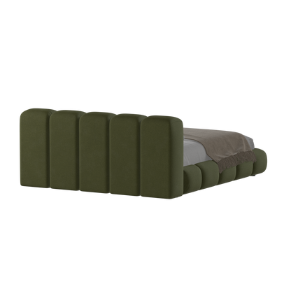 Fluffy Upholstered Bed Frame in Textured Bouclé