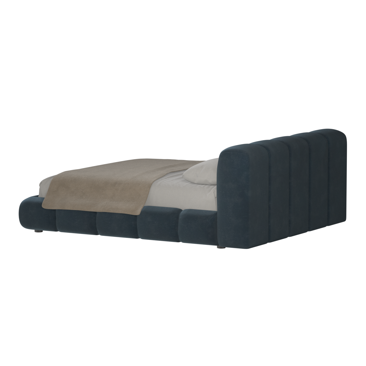 Fluffy Upholstered Bed Frame in Textured Bouclé
