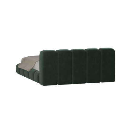 Fluffy Upholstered Bed Frame in Textured Bouclé