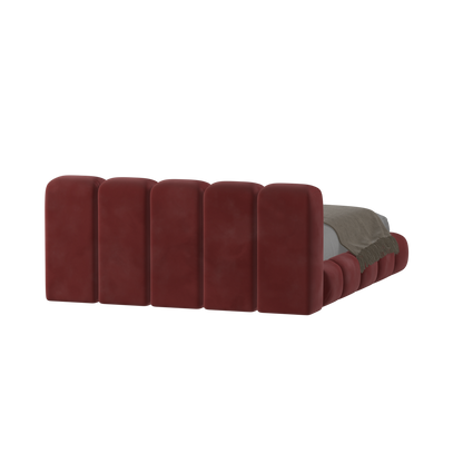 Fluffy Upholstered Bed Frame in Textured Bouclé