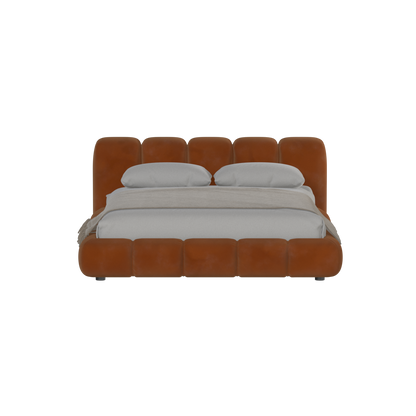 Fluffy Upholstered Bed Frame in Textured Bouclé