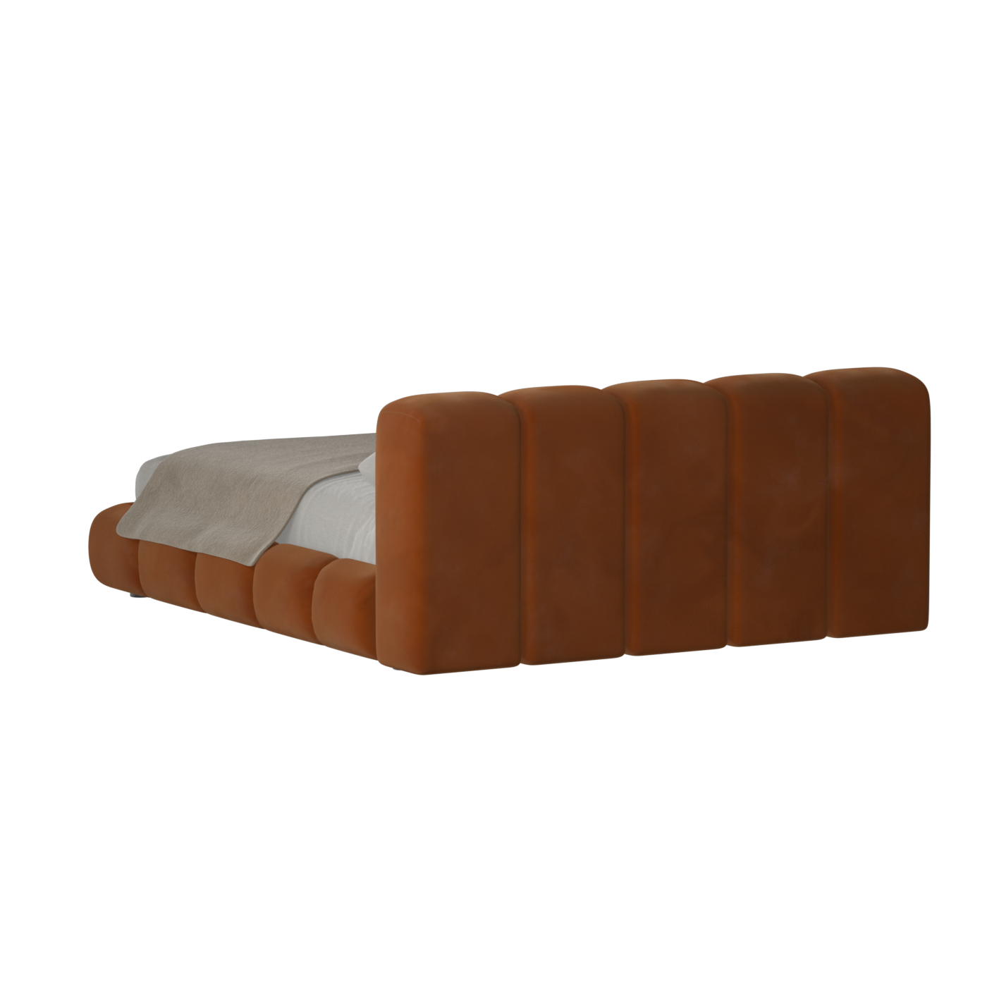 Fluffy Upholstered Bed Frame in Textured Bouclé