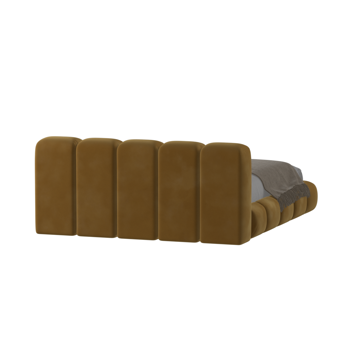 Fluffy Upholstered Bed Frame in Textured Bouclé