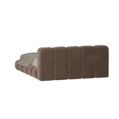 Fluffy Upholstered Bed Frame in Textured Bouclé
