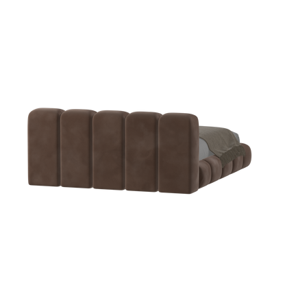 Fluffy Upholstered Bed Frame in Textured Bouclé