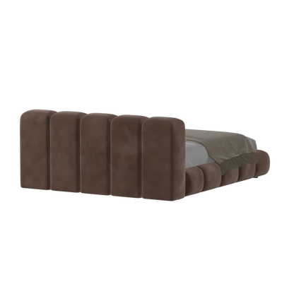 Fluffy Upholstered Bed Frame in Textured Bouclé