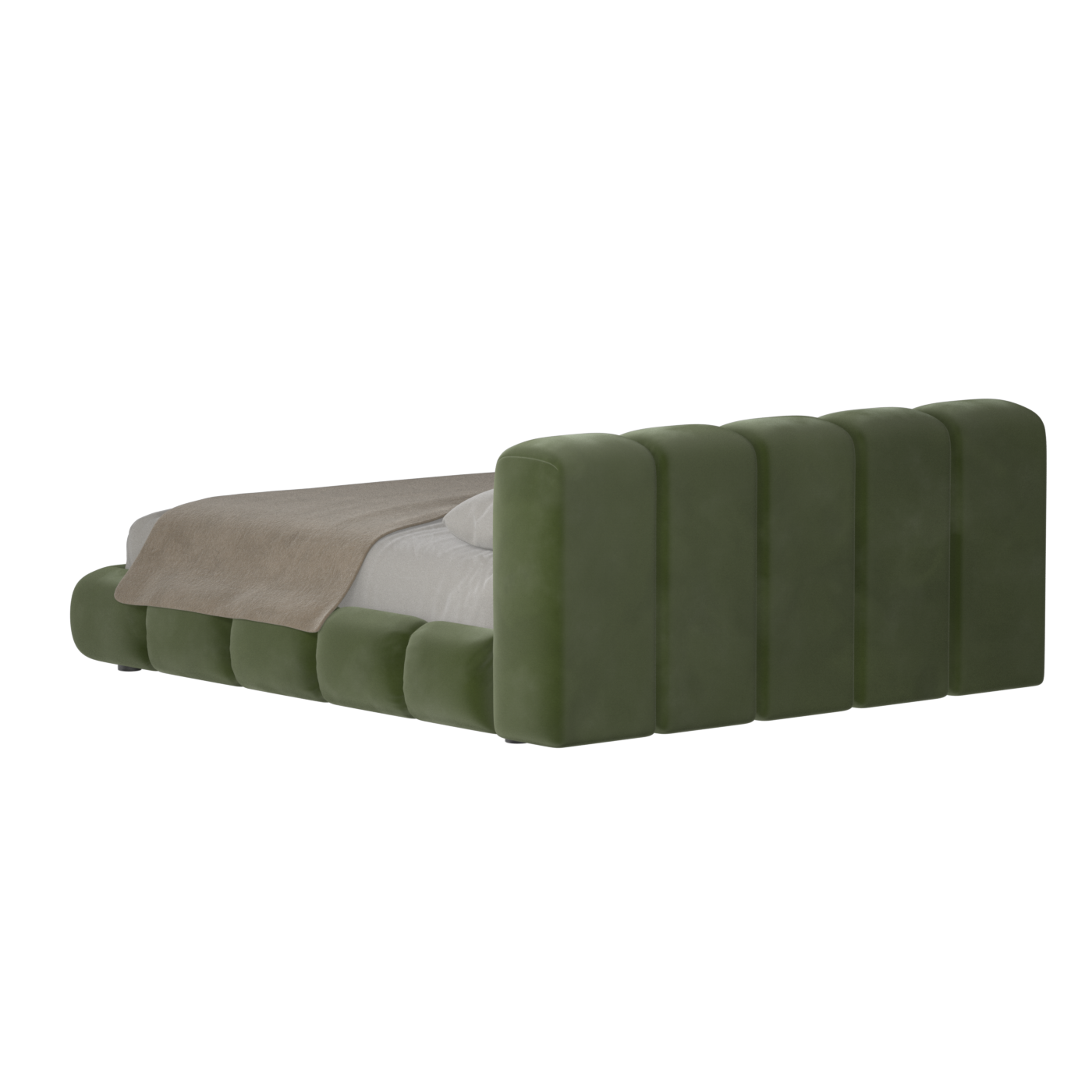 Fluffy Upholstered Bed Frame in Textured Bouclé