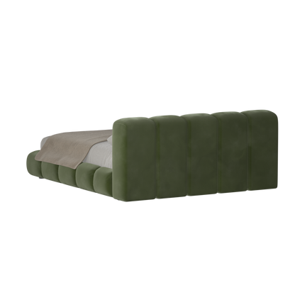 Fluffy Upholstered Bed Frame in Textured Bouclé