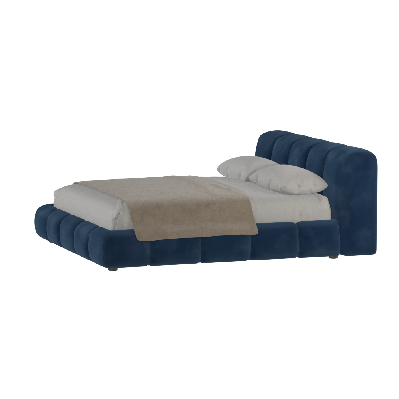 Fluffy Upholstered Bed Frame in Textured Bouclé