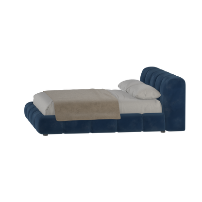 Fluffy Upholstered Bed Frame in Textured Bouclé