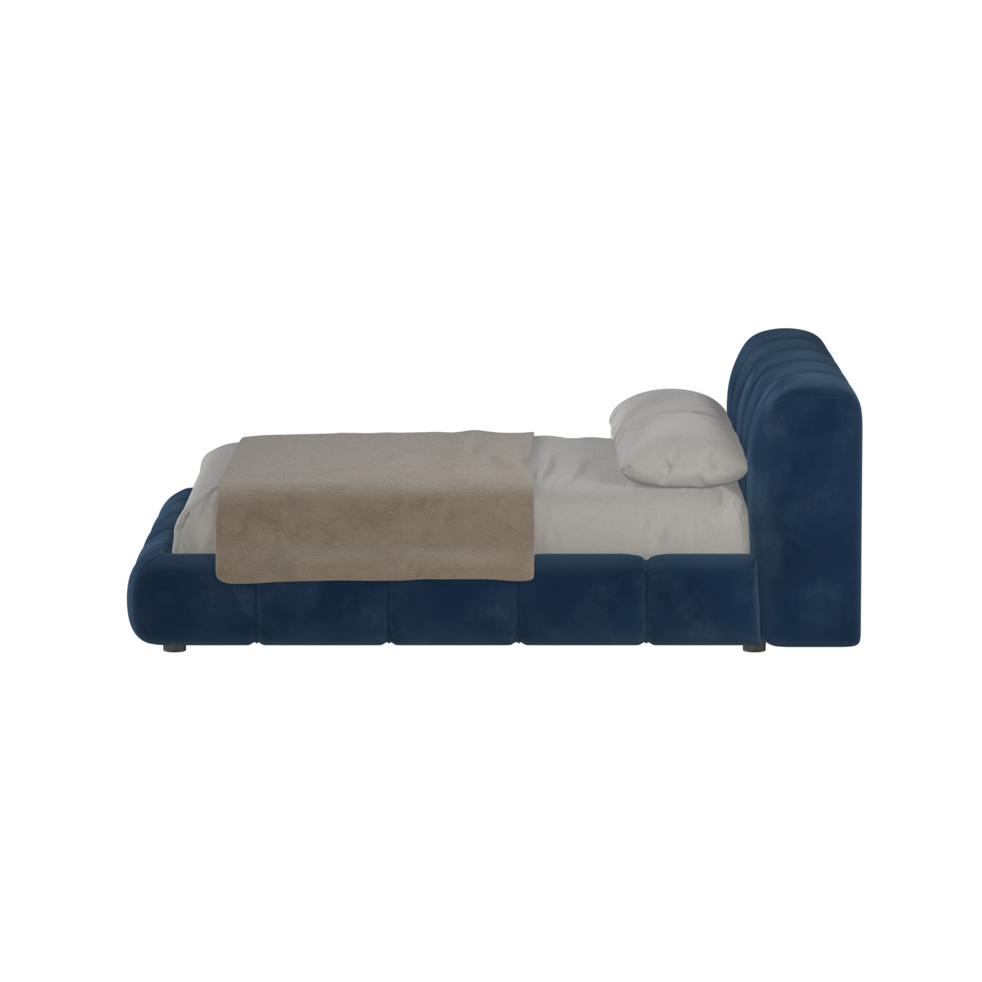 Fluffy Upholstered Bed Frame in Textured Bouclé