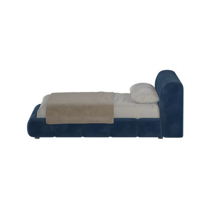 Fluffy Upholstered Bed Frame in Textured Bouclé
